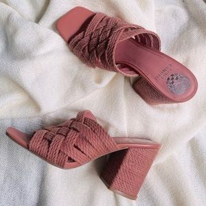 Mauve Rose Vince Camuto block mule heel
